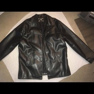 Emporio Collezione faux leather coat jacket blazer